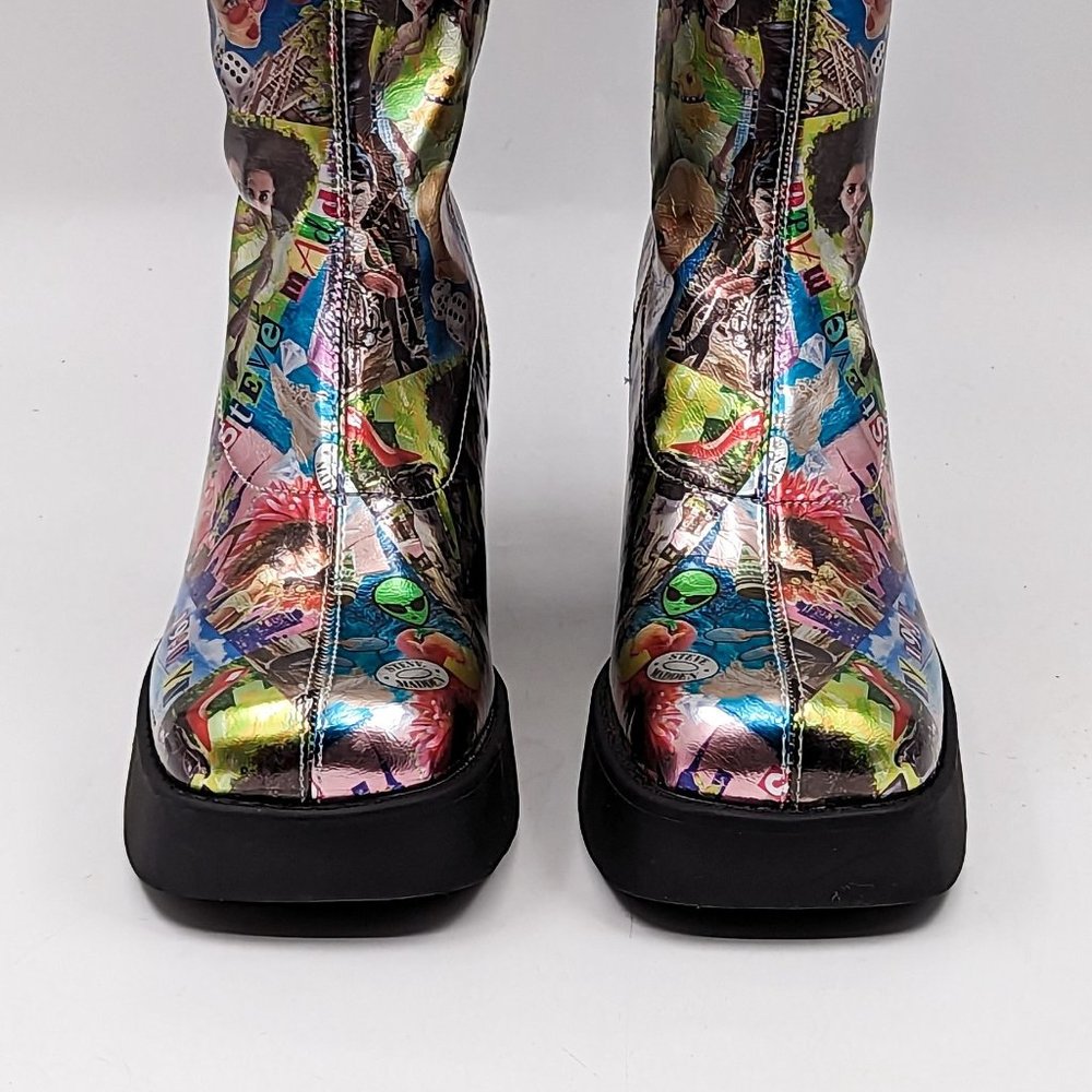 Steve Madden Women Klayton 90's Retro Dolls Chunky Heel Platform Boots Size 8 - Picture 12 of 12